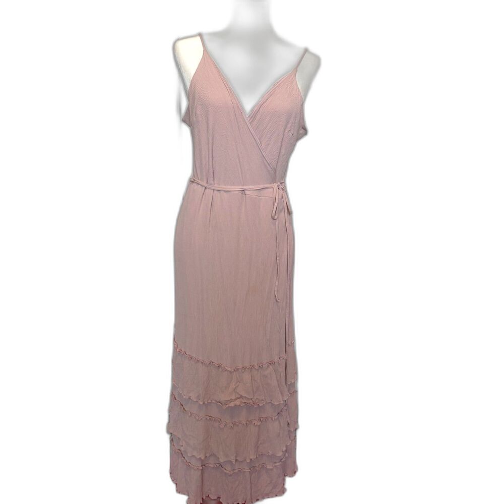 EXPRESS Brand Crepe Cotton Drape Wrap Dress Size XL